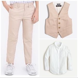 NWT Crewcuts Suit Pants, Vest & Linen Shirt Sz 2